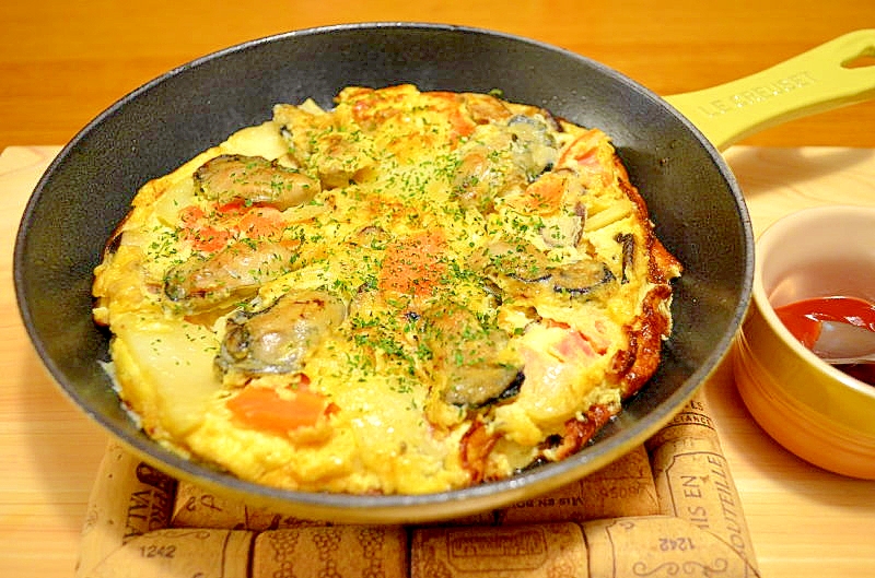 牡蠣のスパニッシュ風オムレツ レシピ 作り方 By かき小町12 楽天レシピ