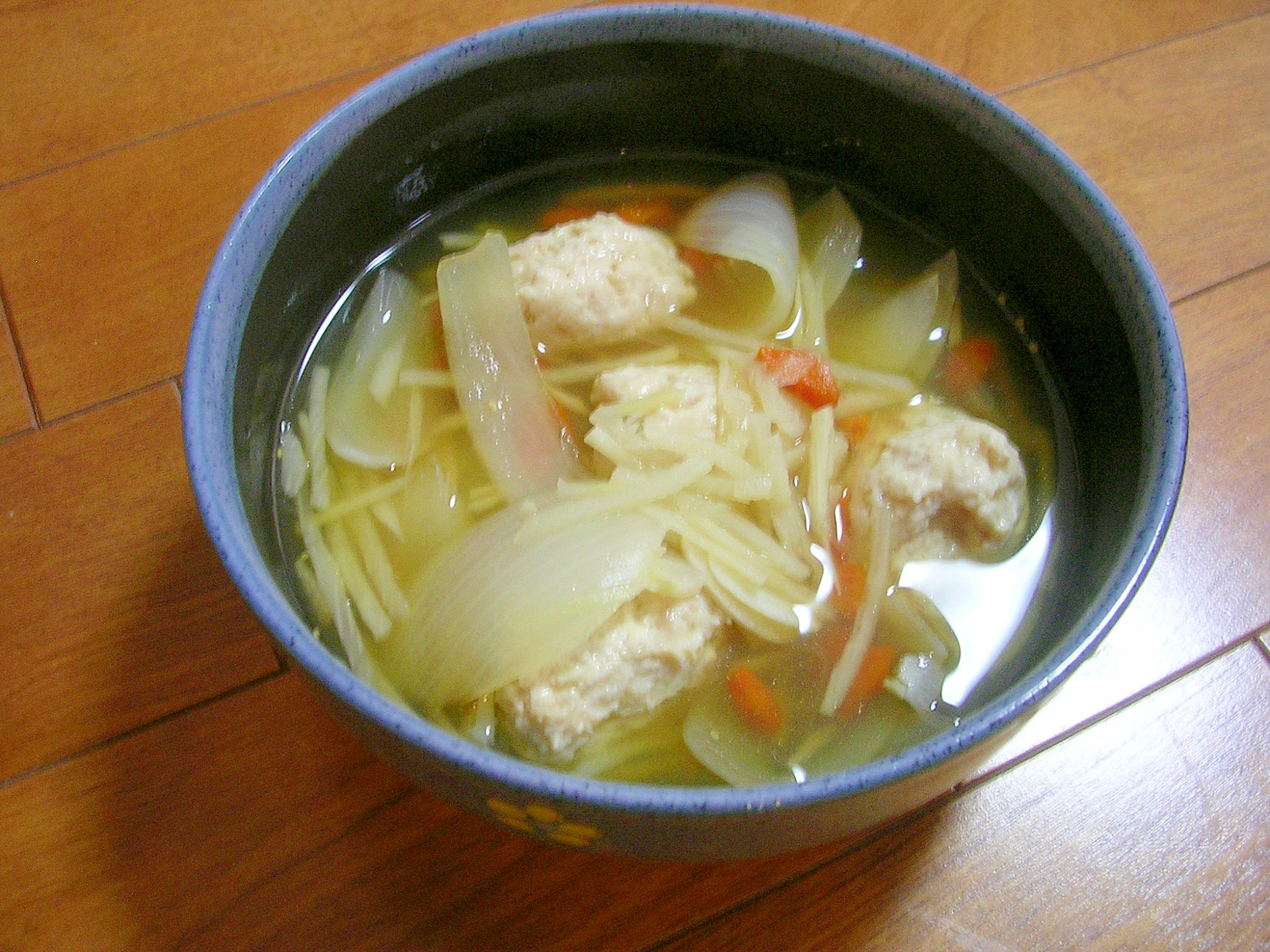 漢方食材のクコの実を使って　鶏団子スープ
