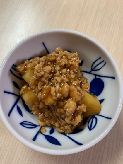 翌朝お弁当に❤若鶏むね挽き肉＆じゃが芋の煮物♪