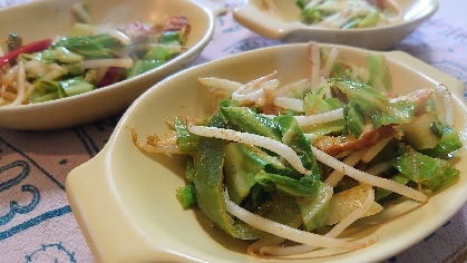 簡単もやしとちくわのカレー粉炒め