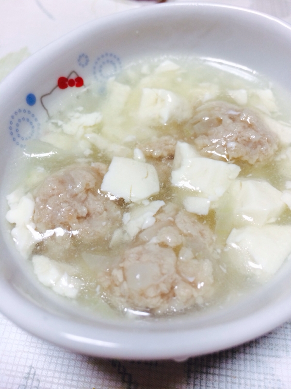 【離乳食 後期】肉団子と豆腐のスープ♡