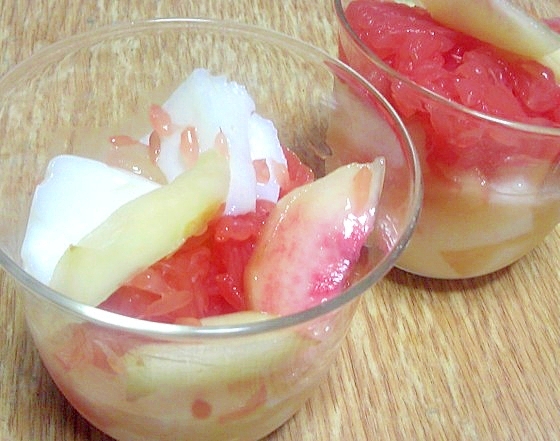 甘くない桃で作ったフルーツデザート レシピ 作り方 By デラみーやん 楽天レシピ 甘くない桃で作ったフルーツデザート レシピ 作り方 By デラみーやん 楽天レシピ