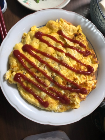 冷やご飯で簡単☆バジル入りオムライス