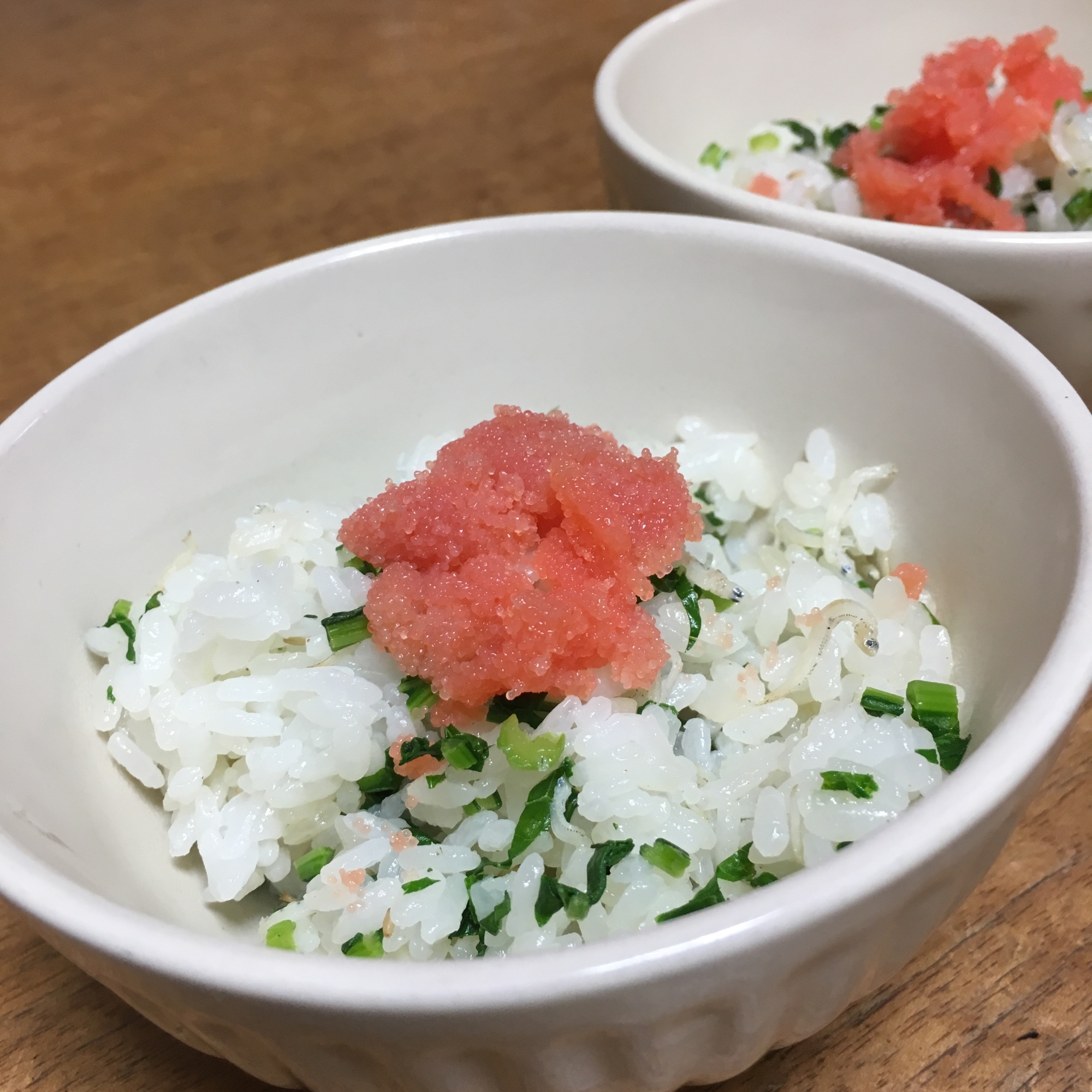 明太子とカブの葉の混ぜご飯