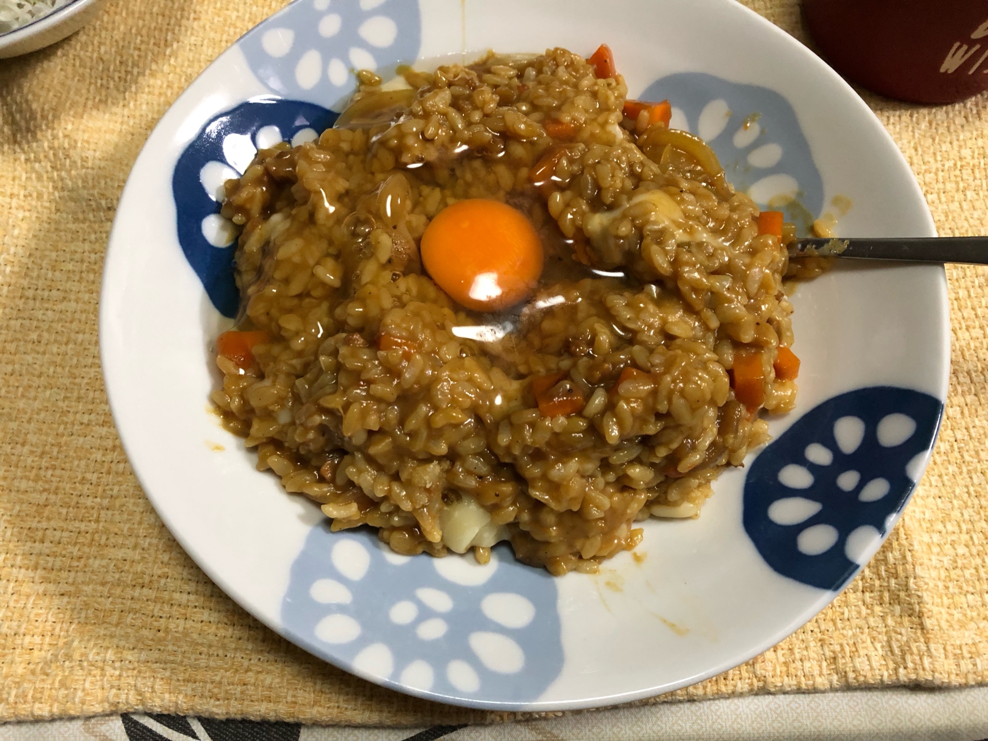 カレーの残りで！チーズ焼きカレーリゾット風