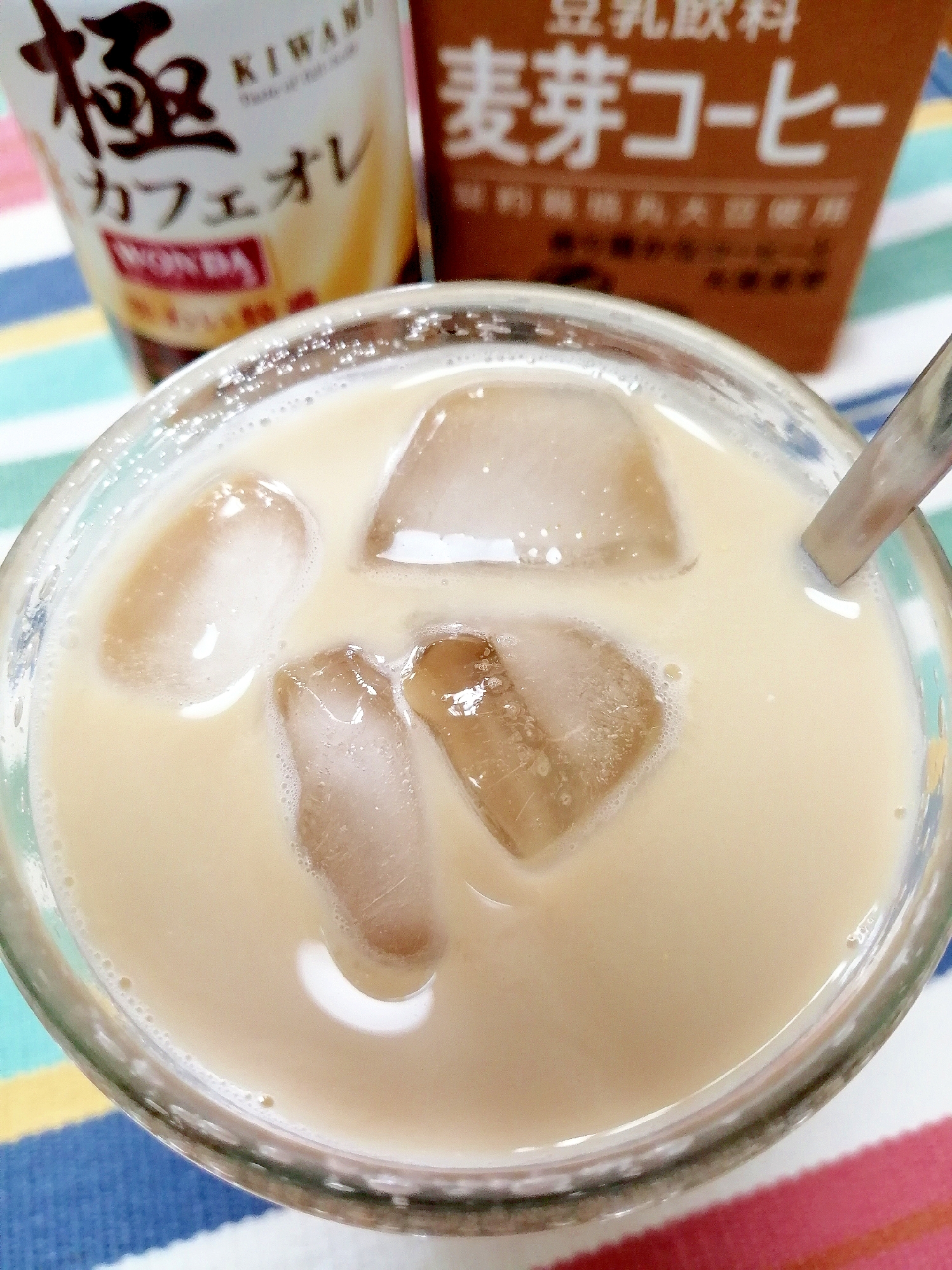 アイス☆豆乳麦芽カフェオレ♪