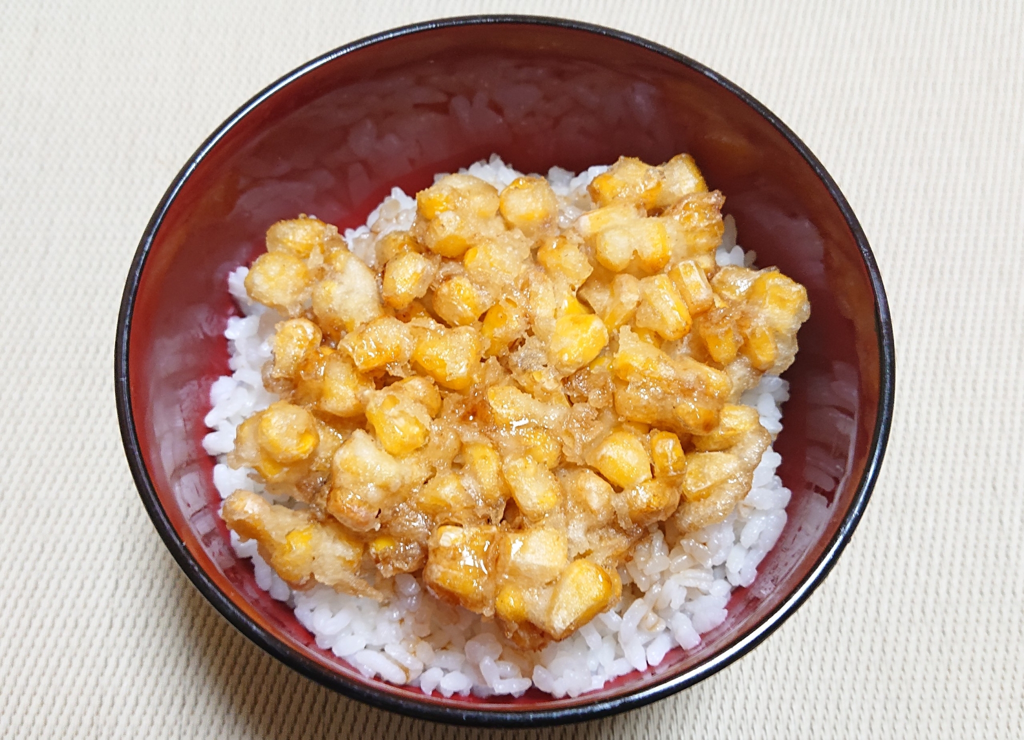 コーンのかき揚げ天丼