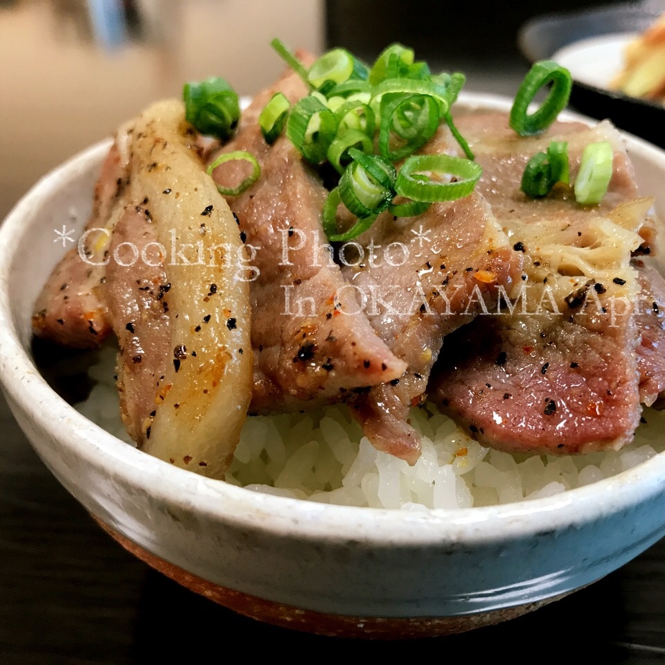 ミニ丼でポークステーキ