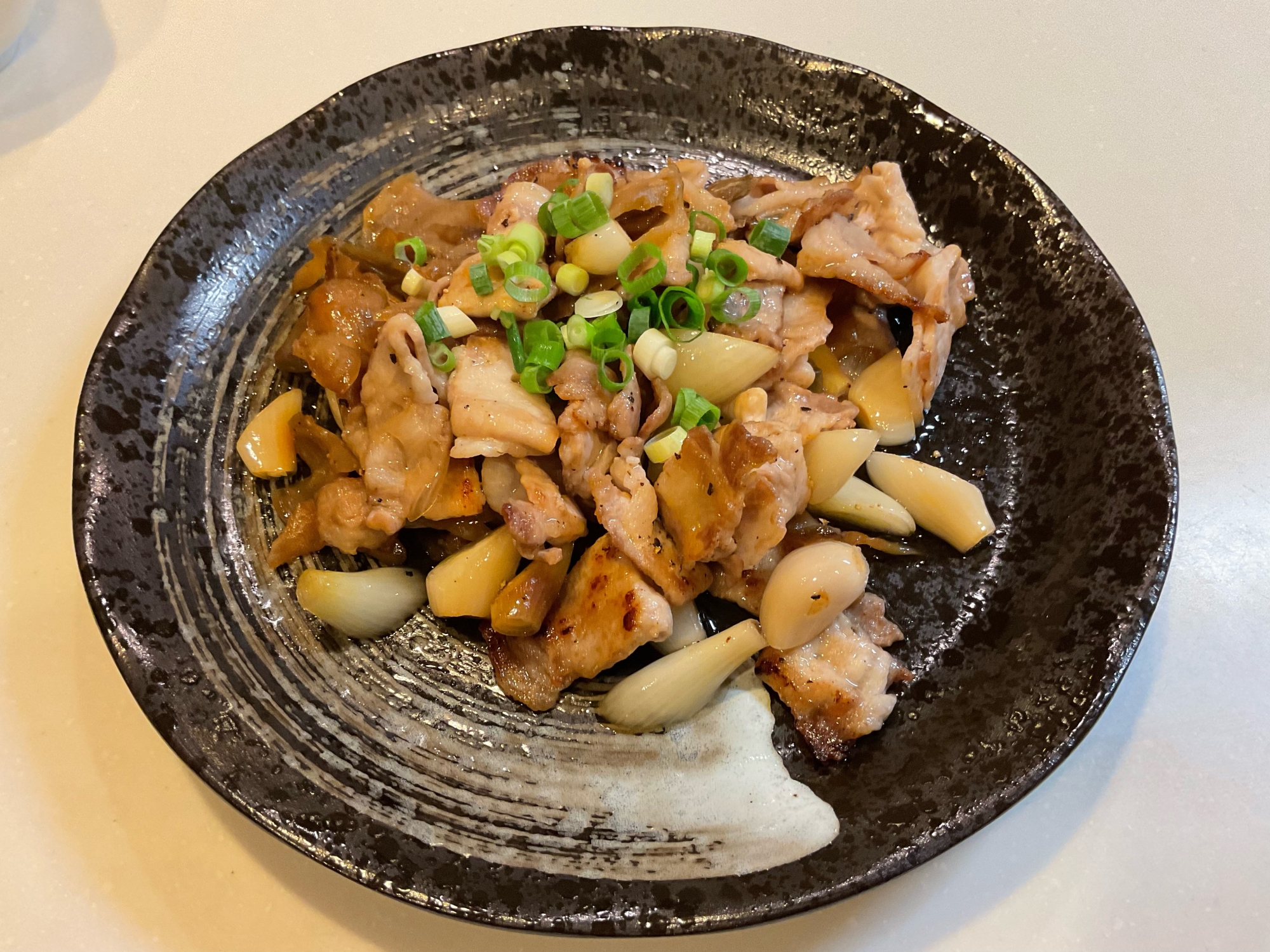 らっきょうと豚肉の炒め物！