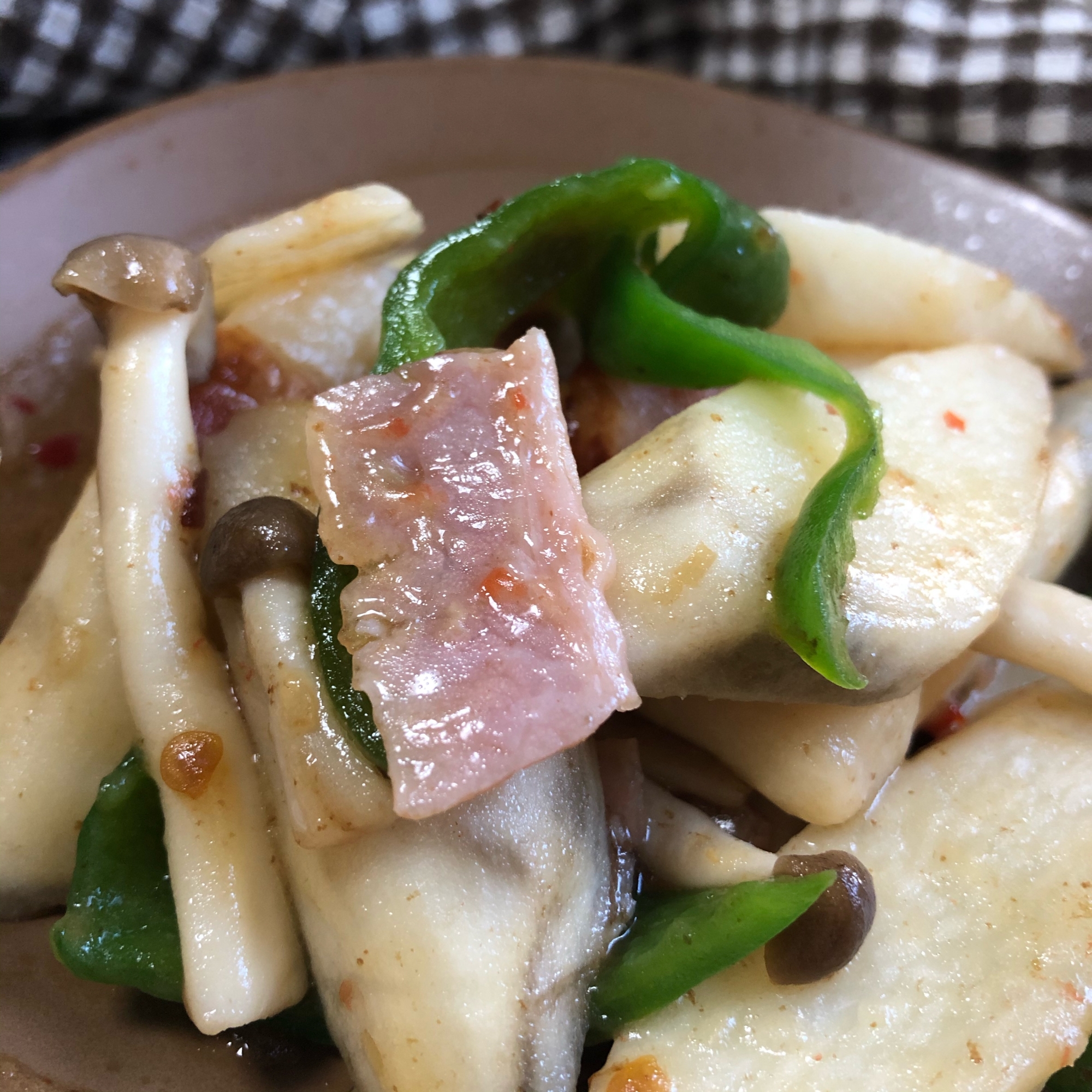 長芋とベーコンの炒め物★スイートチリソース味