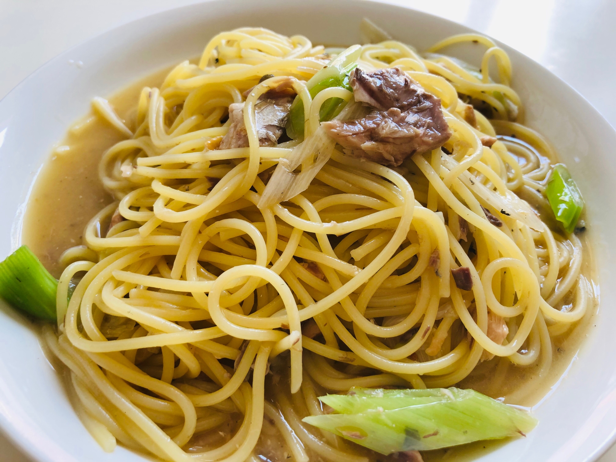 洗い物少ない!フライパンひとつでサバ缶パスタ