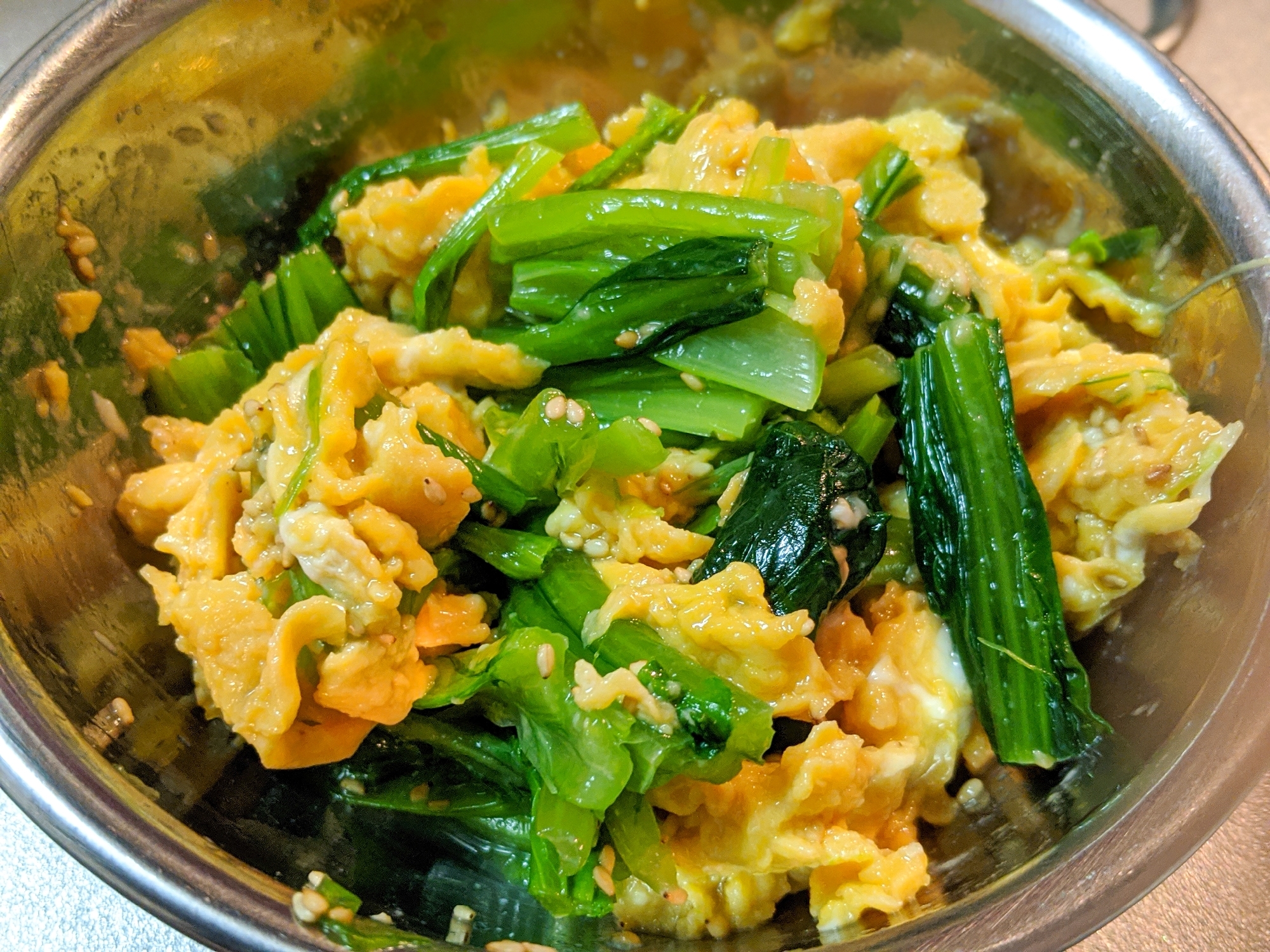 卵と小松菜の簡単和え物 レシピ 作り方 By てぃのミントン 楽天レシピ