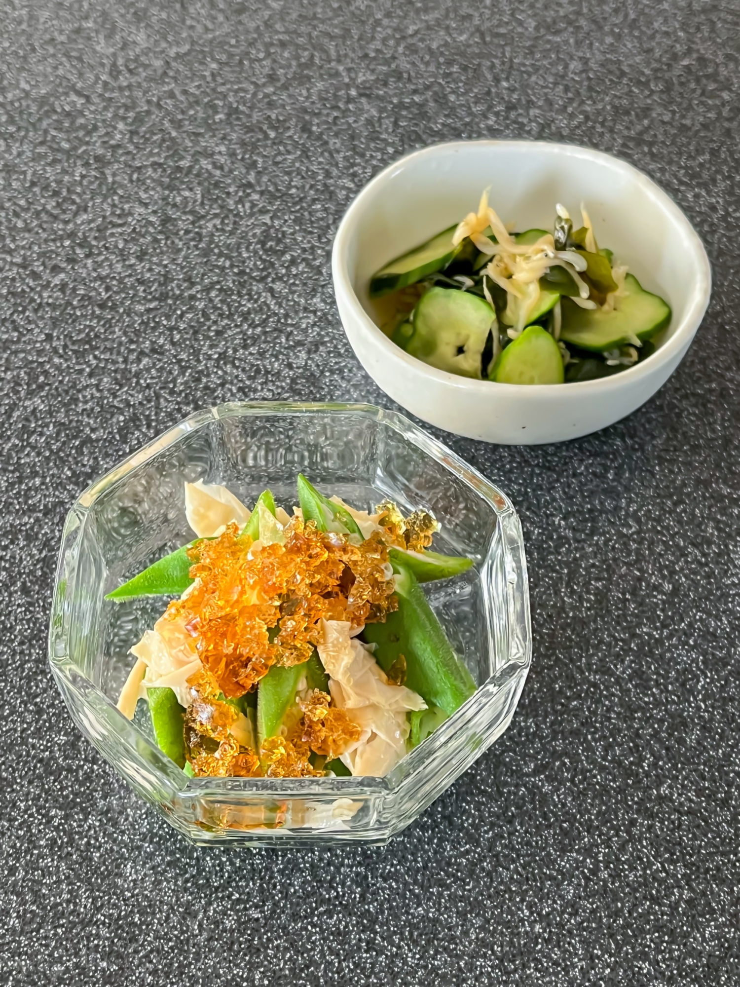 きゅうりとわかめとしらすの酢の物