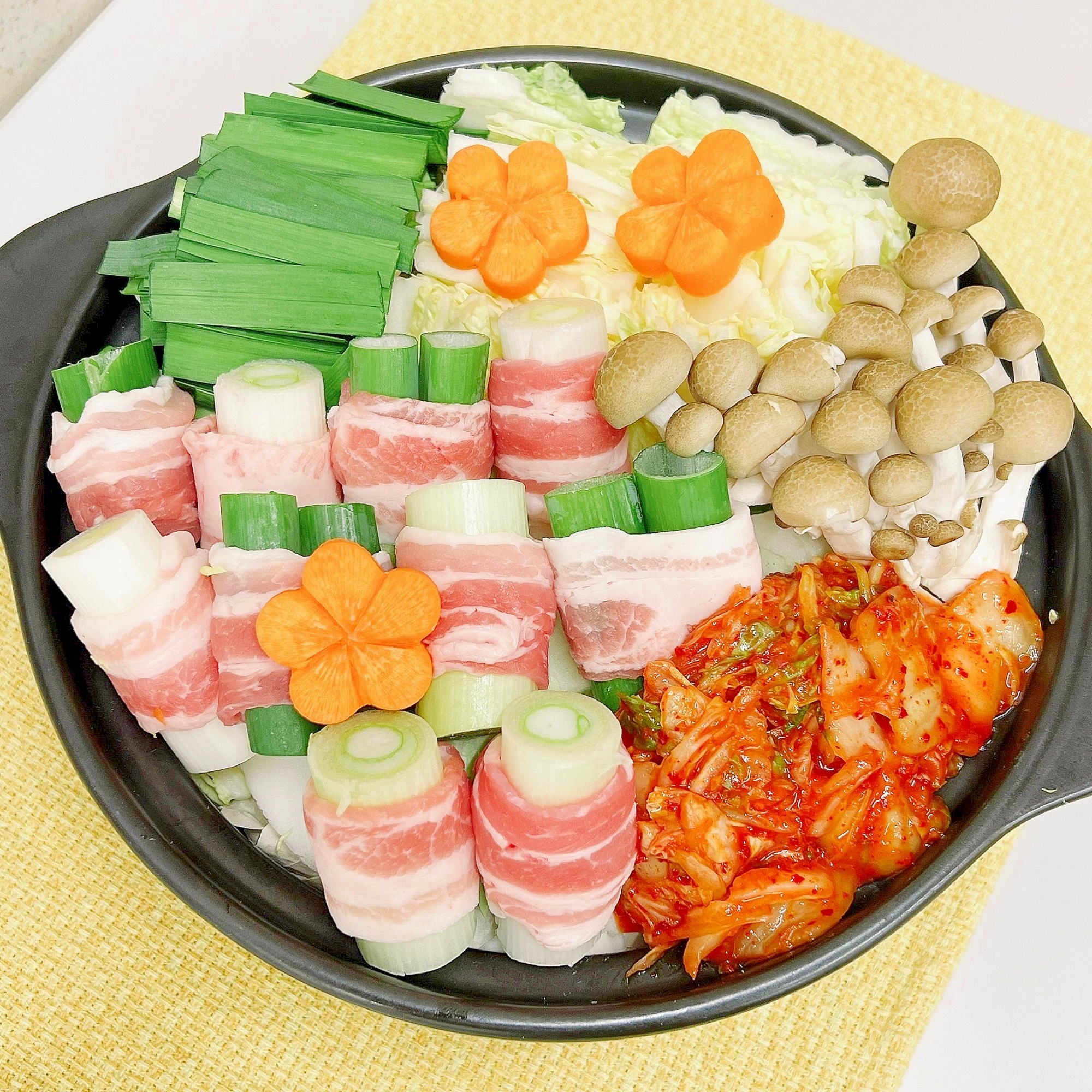 簡単！長ねぎの肉巻き★キムチ鍋