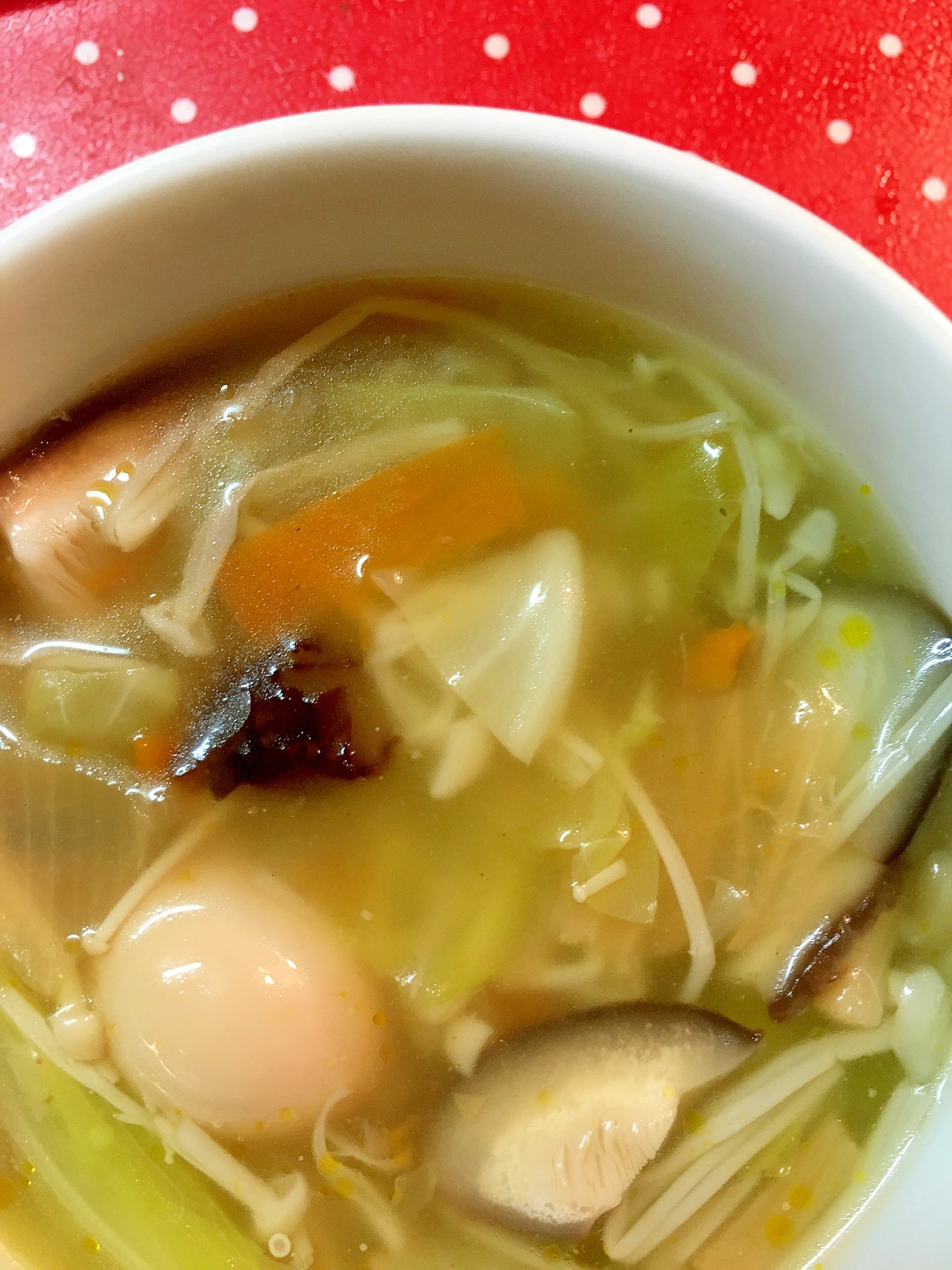 中華丼の素でお野菜スープ