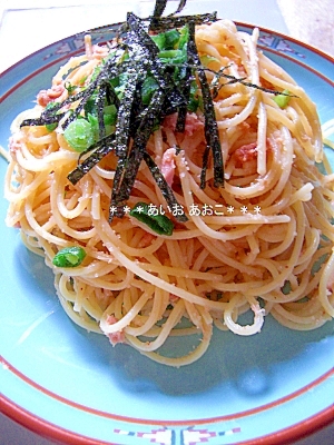 スパゲティを茹でるだけ♪ツナ缶と明太子の和風スパ