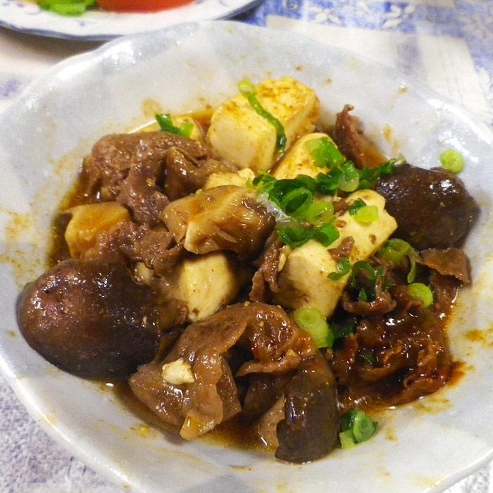 牛肩豆腐椎茸のコチュジャン煮