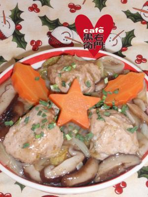中華風クリスマス？白菜と肉団子のオイスター中華煮