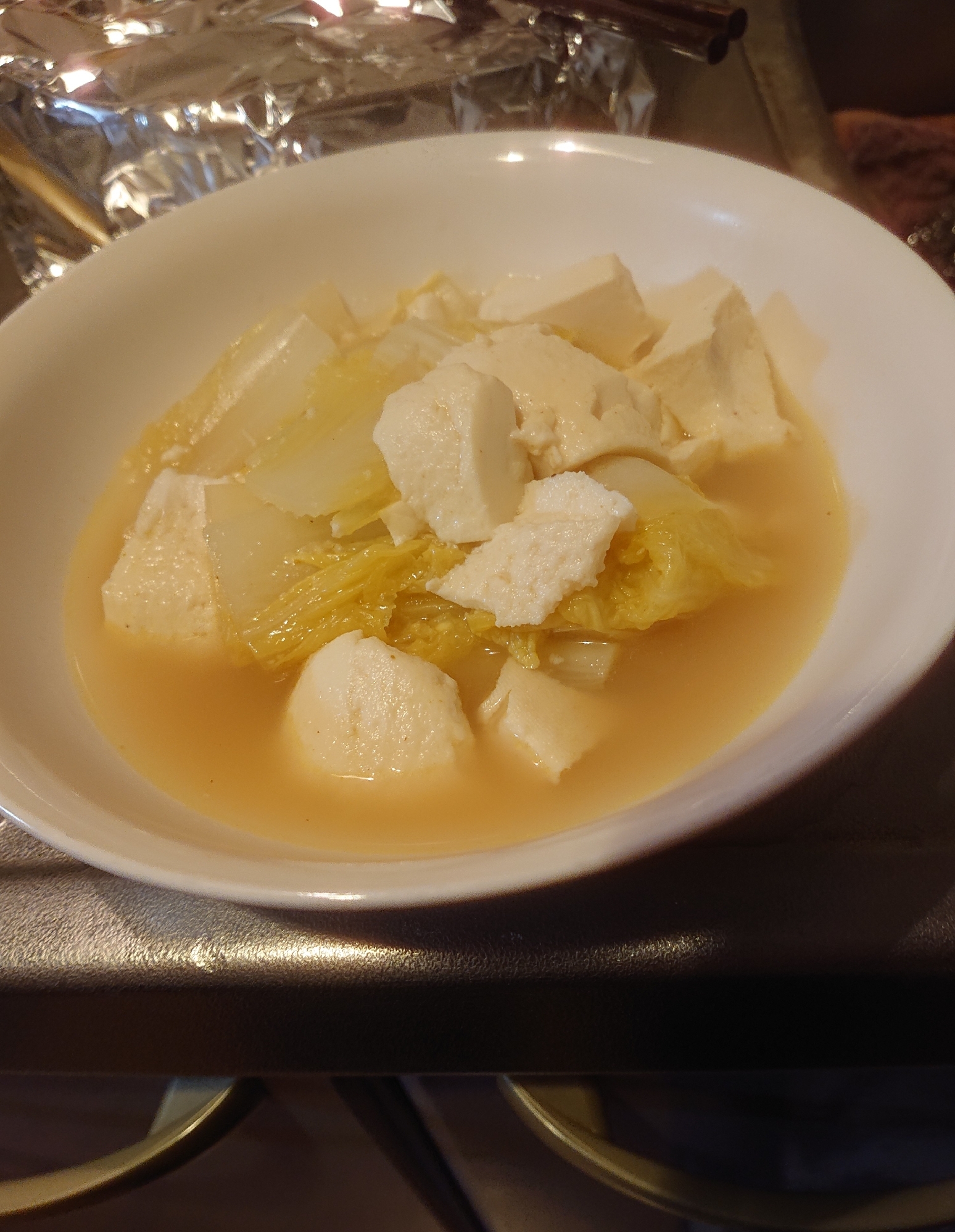 白菜と豆腐のカレースープ