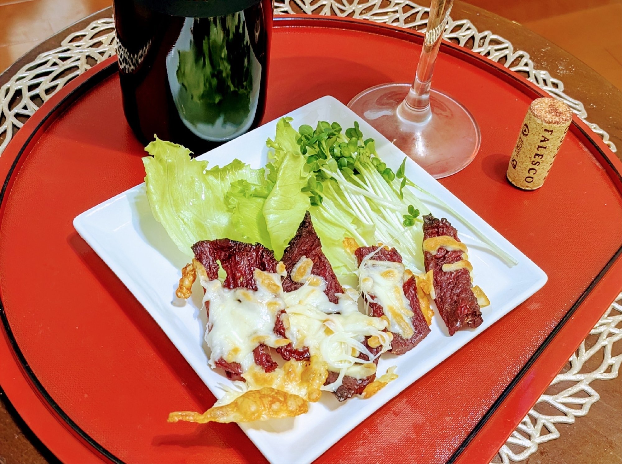 【おつまみ】ビーフジャーキーのチーズ焼き