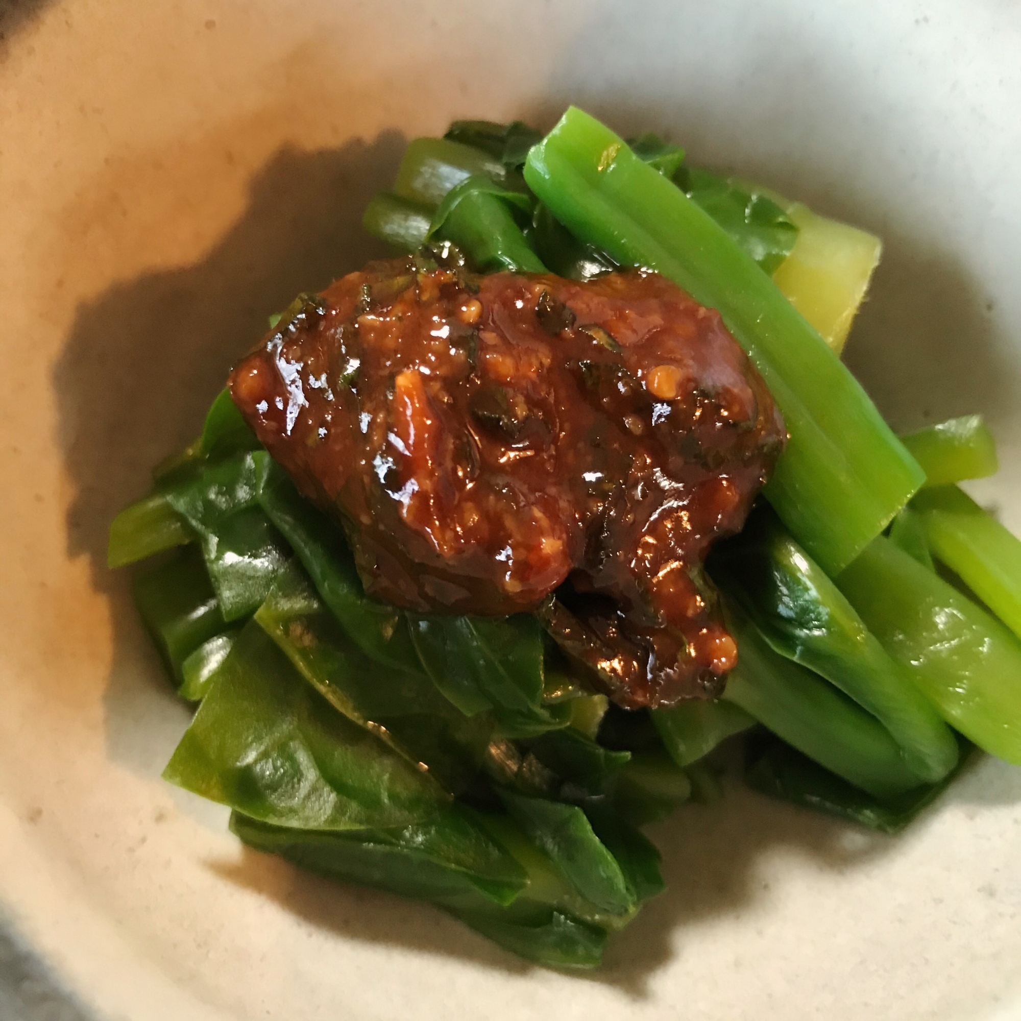 つるむらさきの青紫蘇薬念かけ*夏の香りの副菜