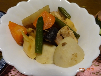 【フライパンで煮物】鶏肉と根菜の筑前煮