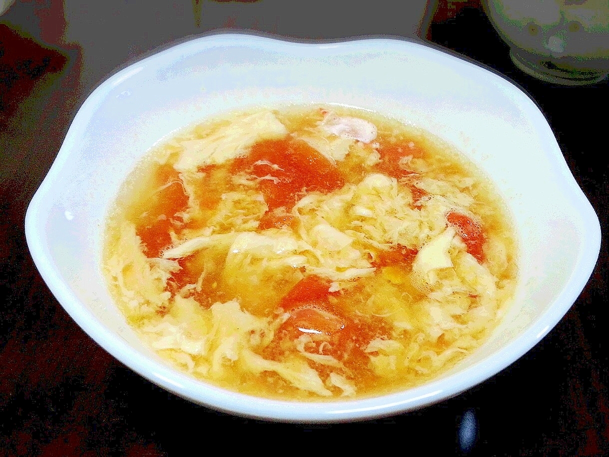 トマトの中華風卵とじスープ