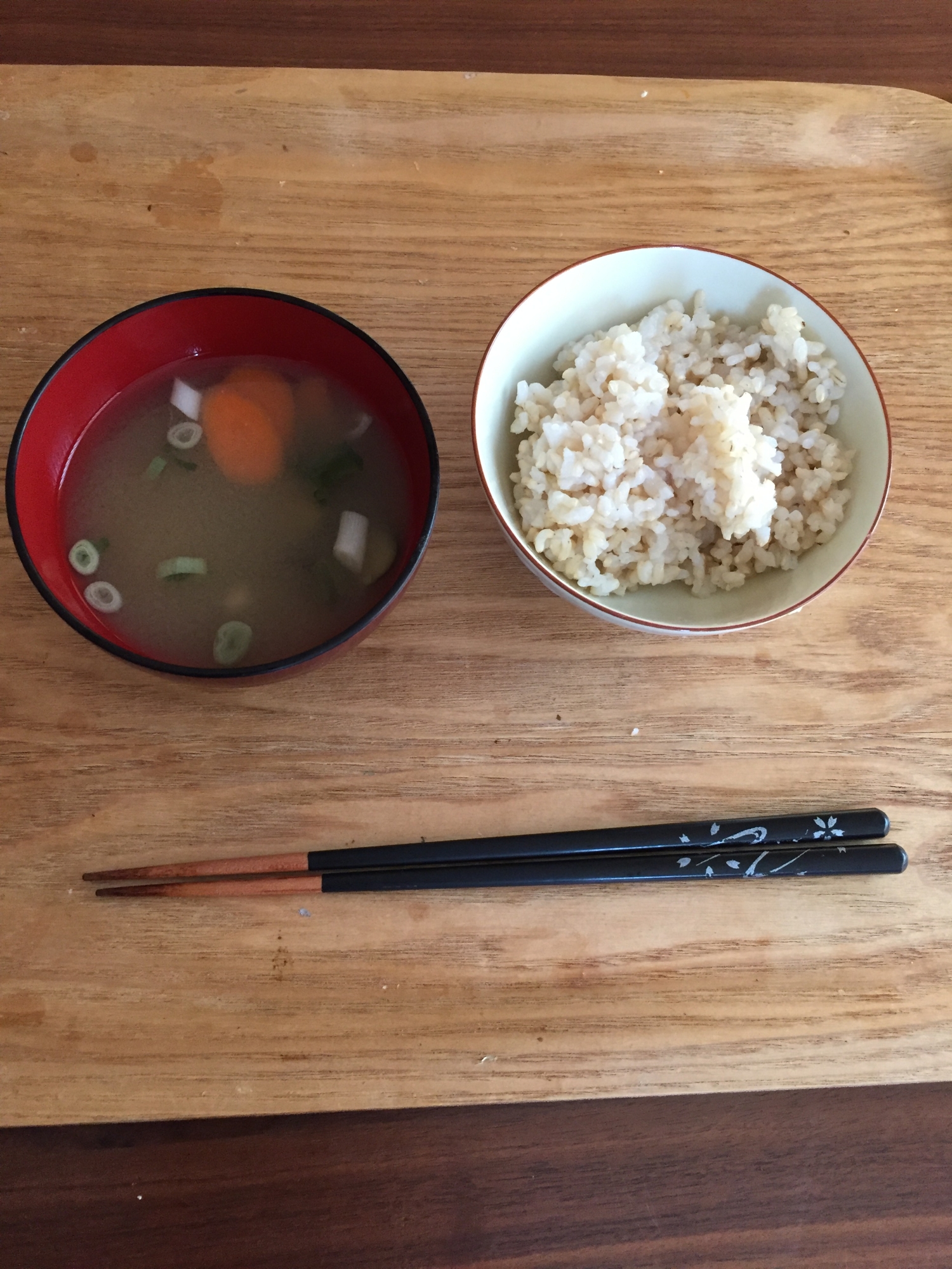 玄米ご飯の健康朝ごはん！