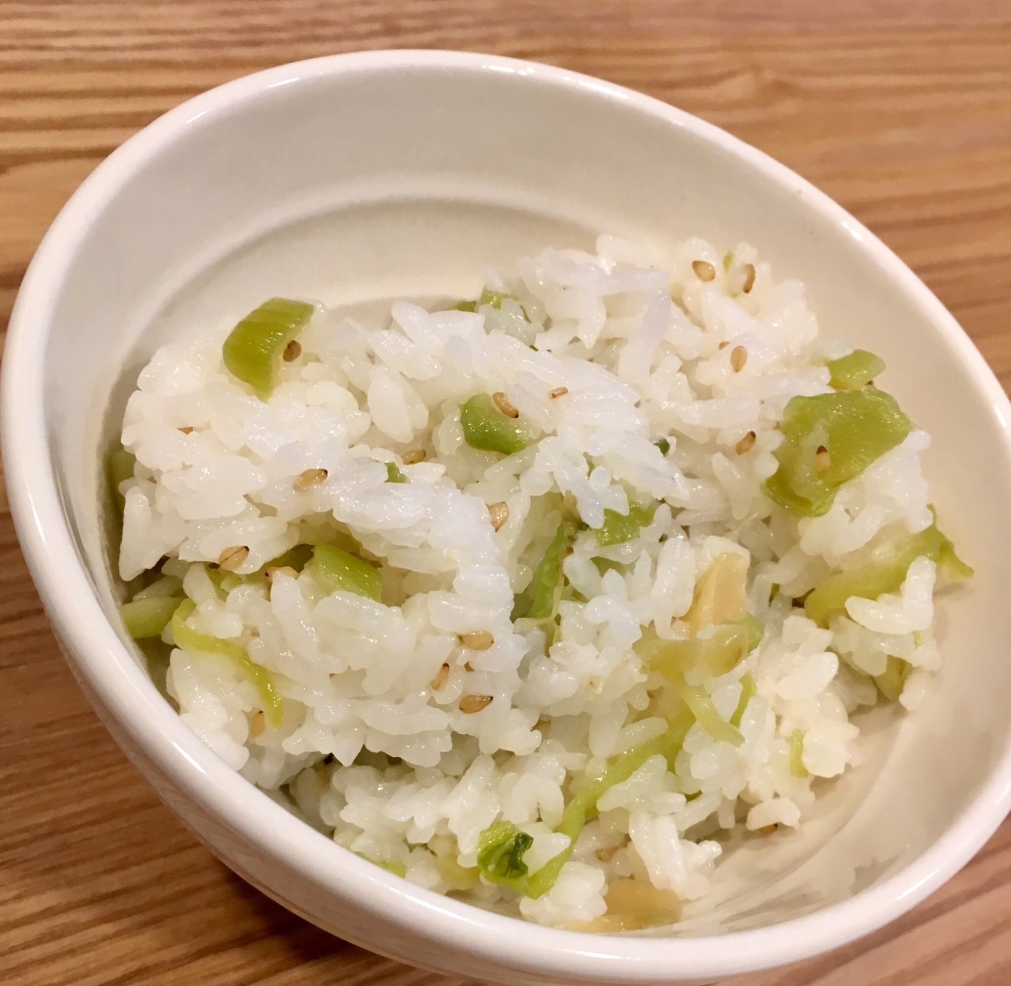 冷凍青高菜と白ごまの混ぜご飯♪
