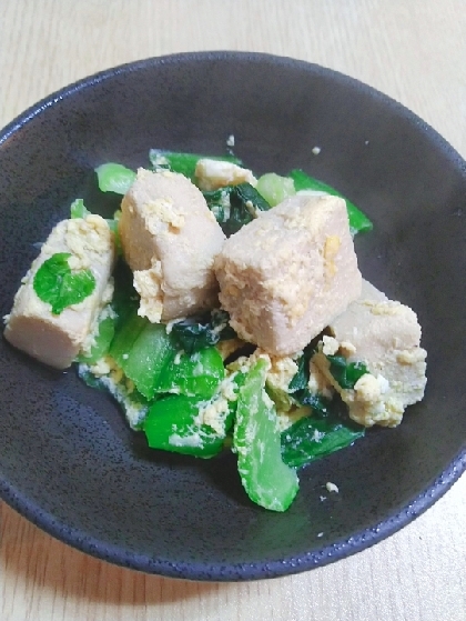 いんげんの代わりにチンゲン菜で作りました！昨日揚げ物ガッツリだったので、とても健康的で優しい味良かったです(*^^*)