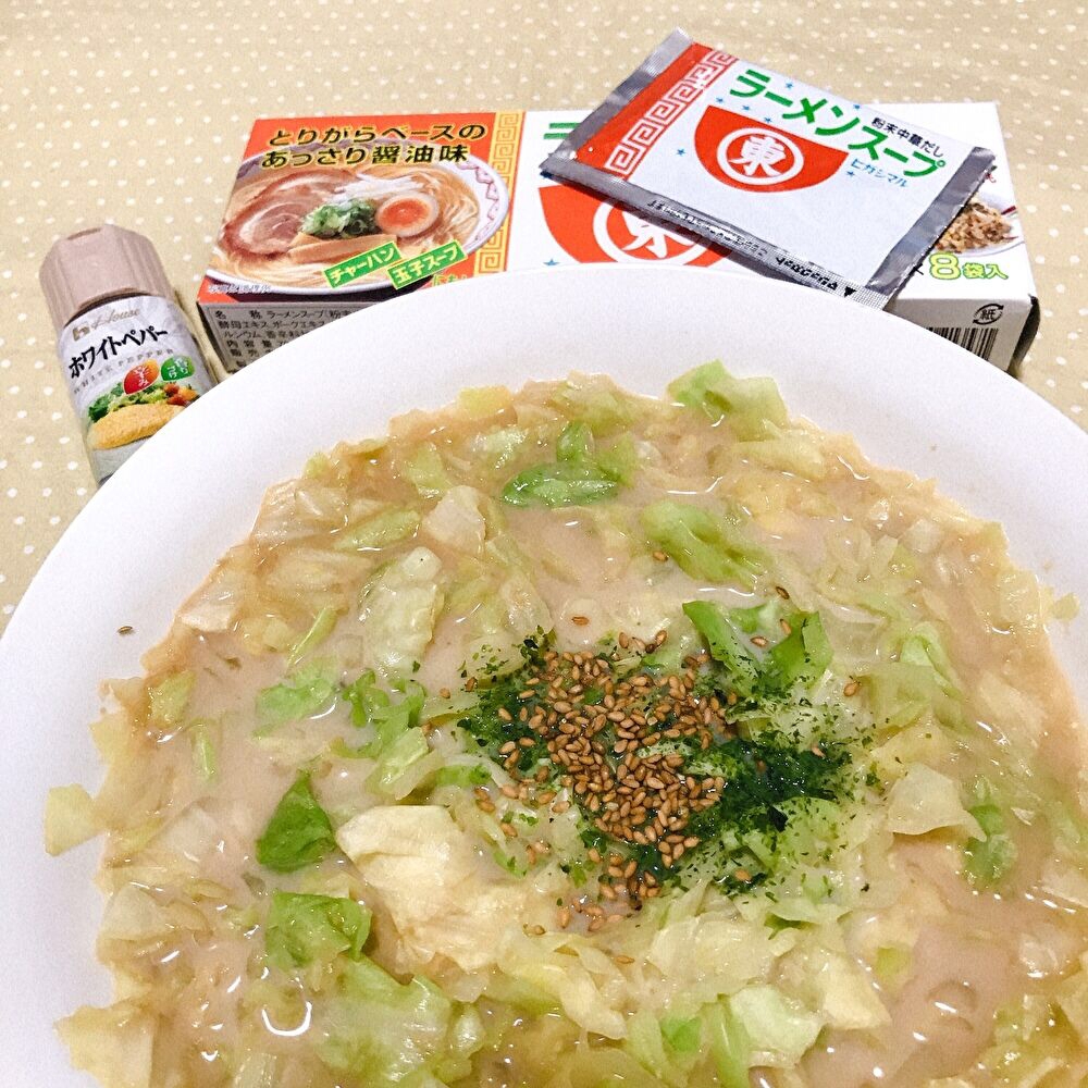 [レンジ]キャベツスープ＊(味噌ラーメン風味)