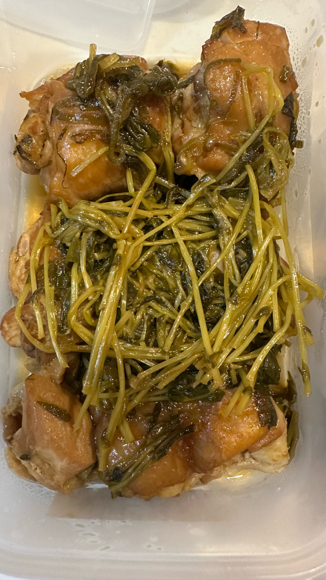 葉酸⭐圧力鍋⭐豆苗と鶏肉の油淋鶏風