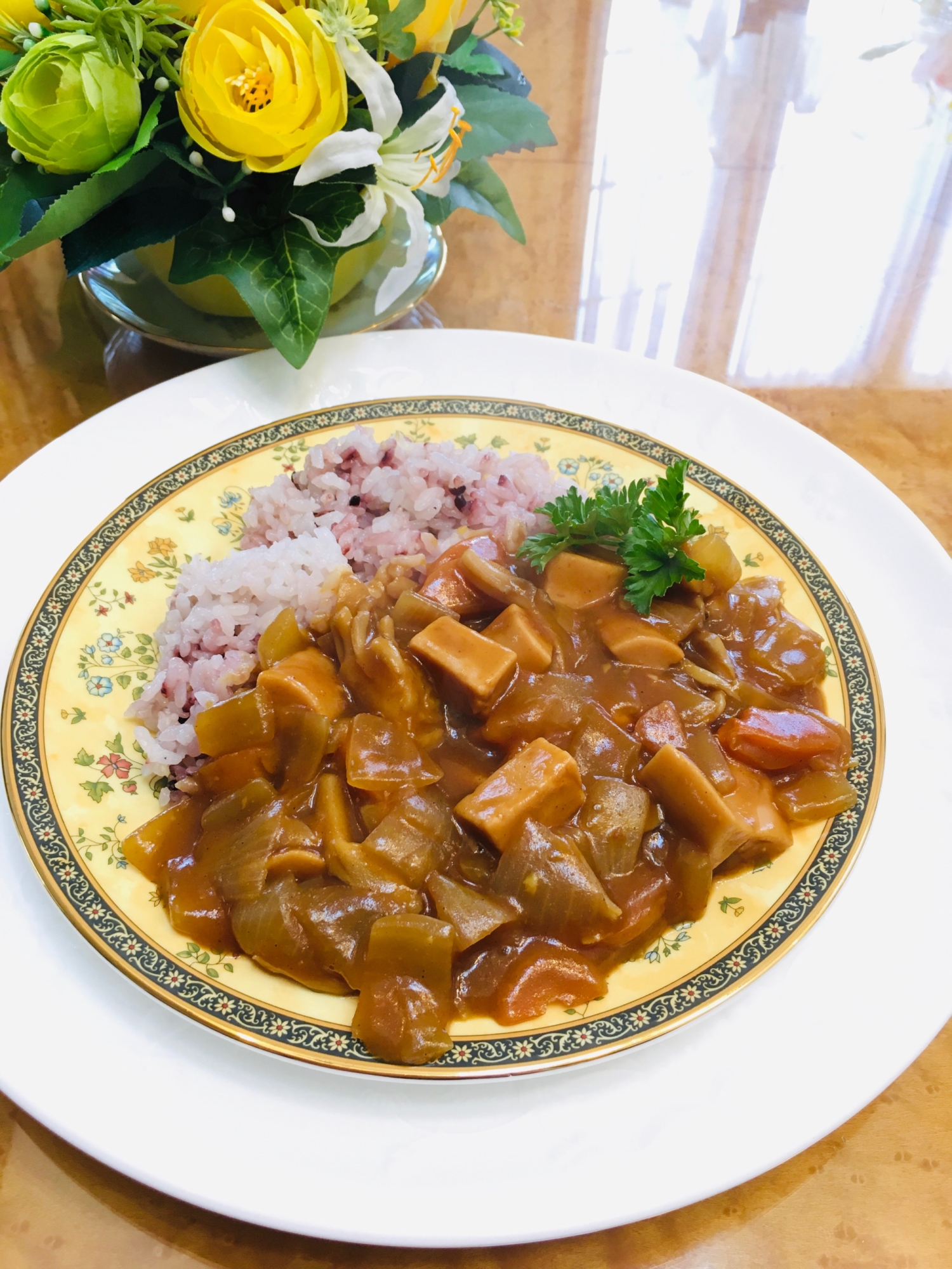 母の日のランチに☆舞茸とソーセージのカレー☆