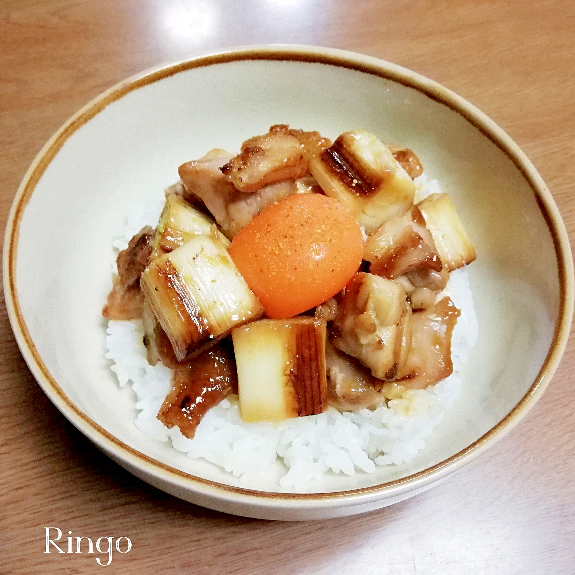 鶏もも肉と長ネギで！ねぎま丼ぶり♪