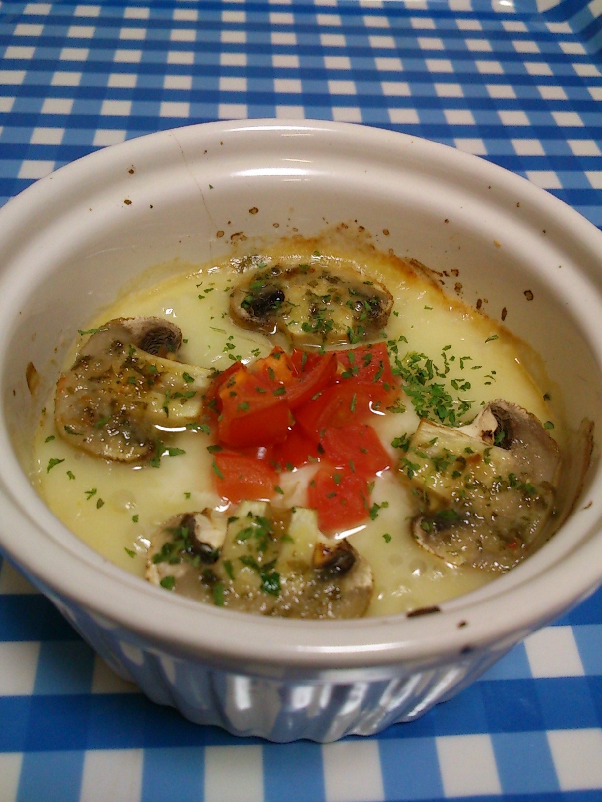 ガーリックマッシュルームココットカマン レシピ 作り方 By Agua Aqui 楽天レシピ