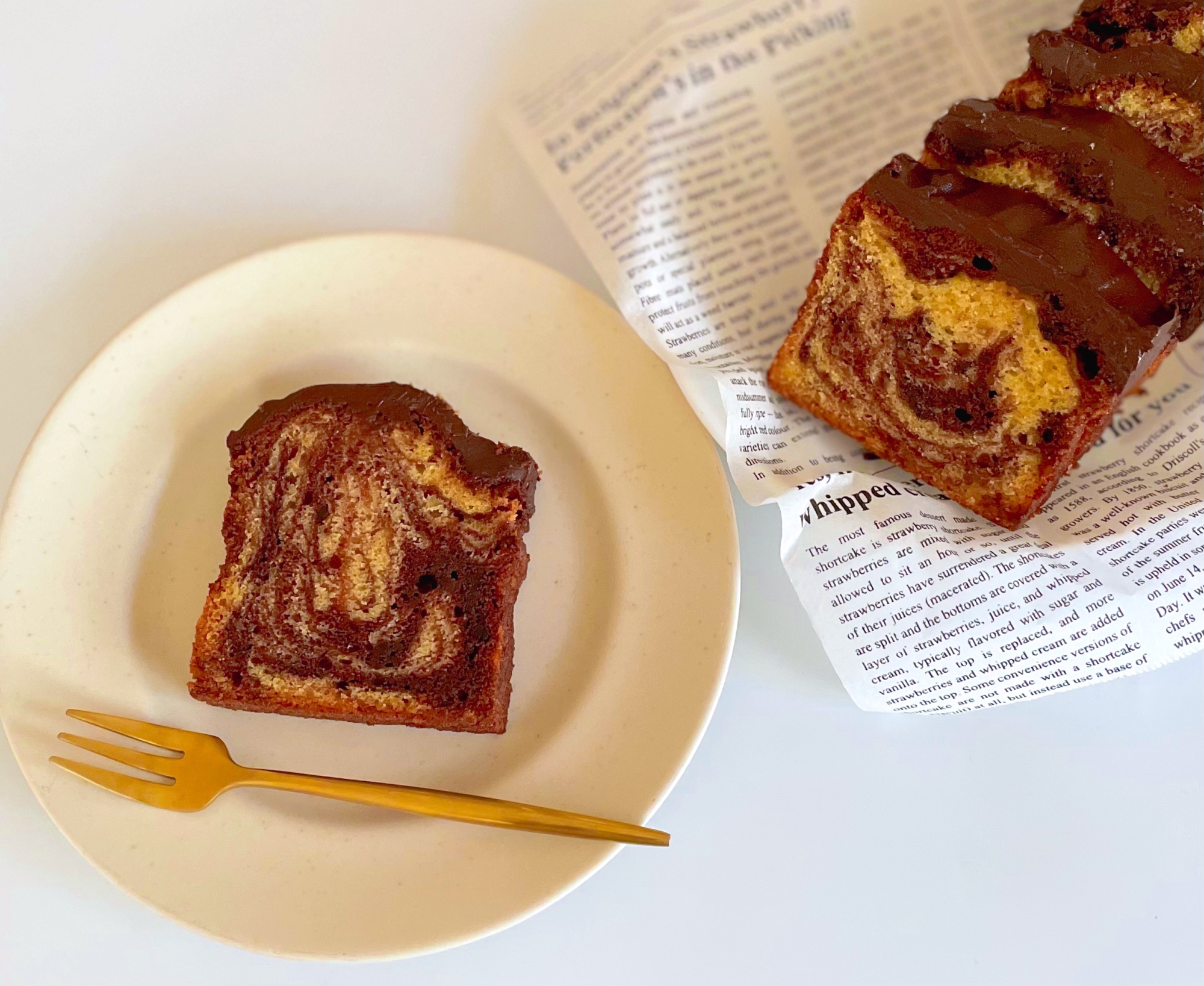 チョコがけココアマーブルパウンドケーキ♪