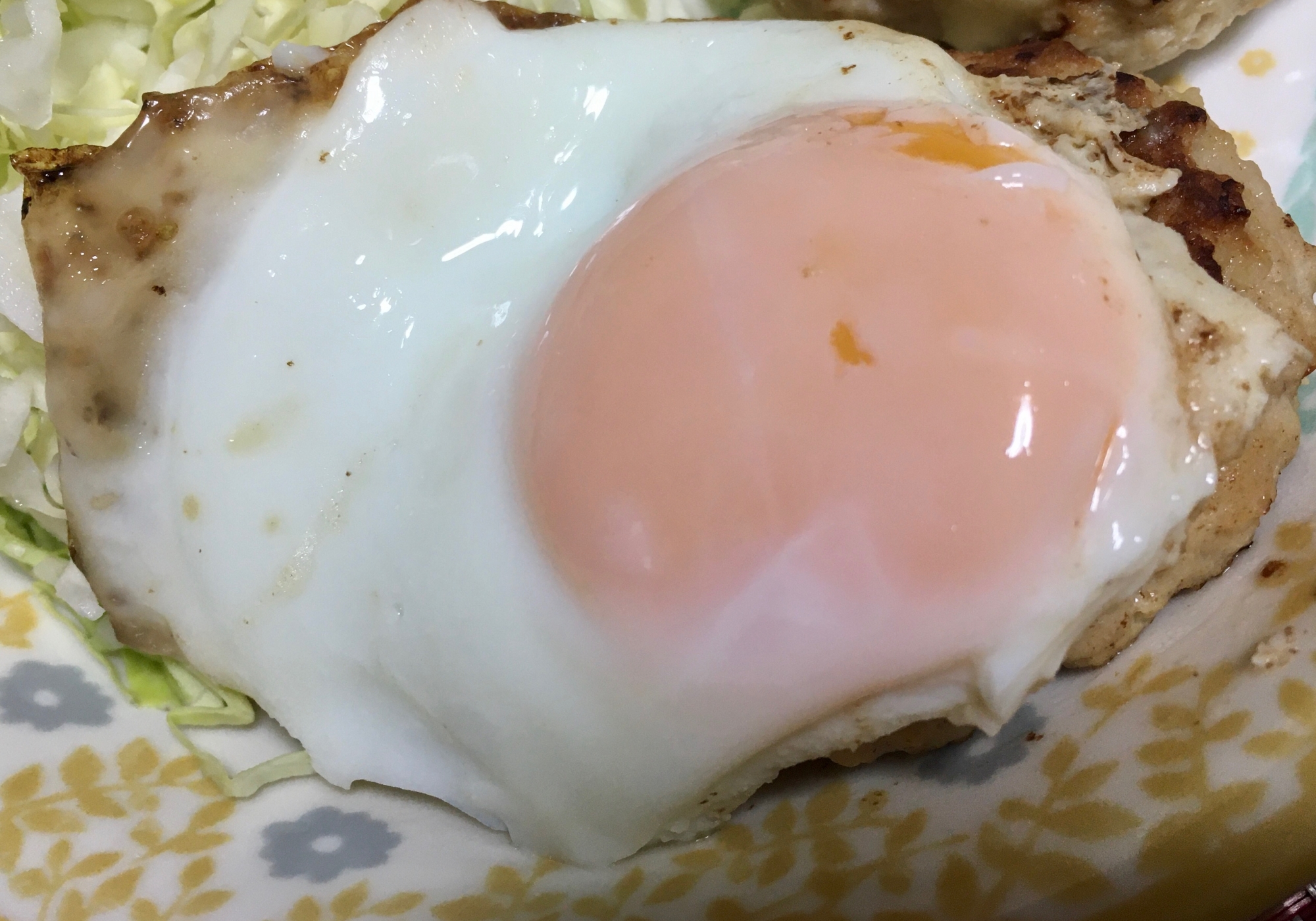 目玉焼きのせ★豆腐ハンバーグ╰(*´︶`*)╯♡