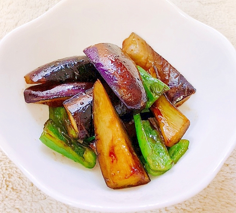 お弁当に☆茄子とピーマンのかば焼きのタレ炒め