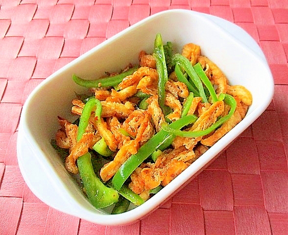 作り置きにも♪ピーマンと油揚げの焼き肉のたれ炒め