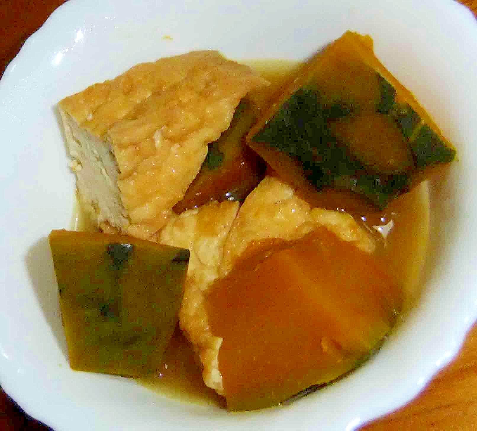 冷たくしても美味しいかぼちゃと厚揚げの煮物 レシピ 作り方 By cachecache 楽天レシピ