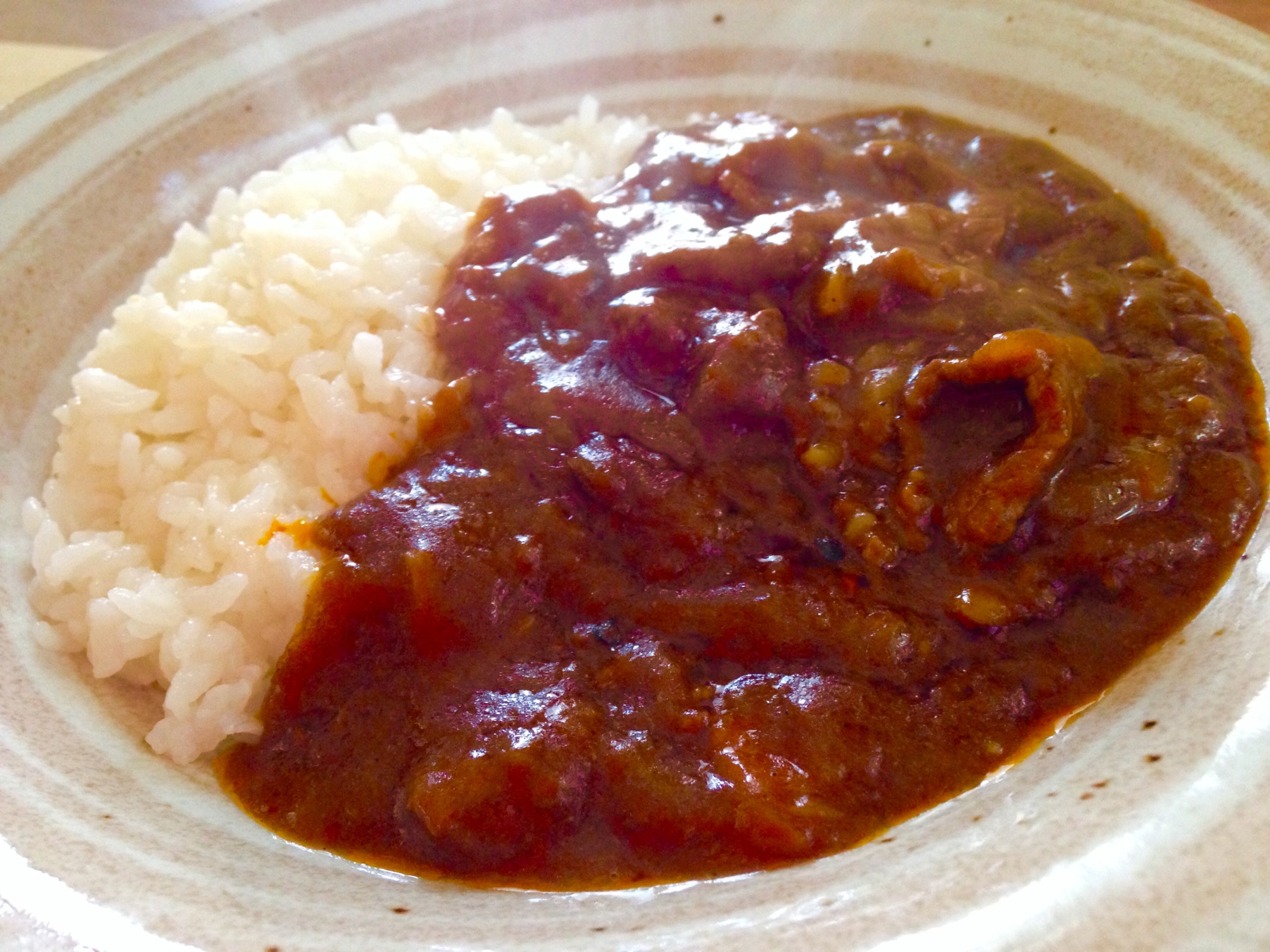 焦がしにんにくと牛肉の大人カレー★