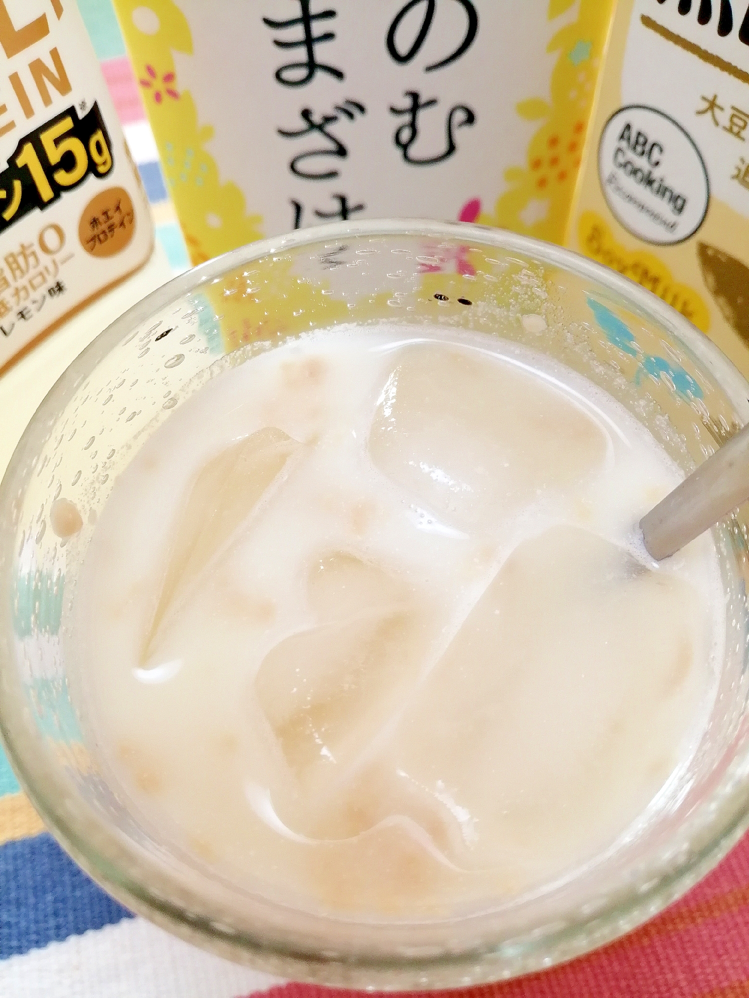 アイス☆プロテイン豆乳甘酒ミルク♪