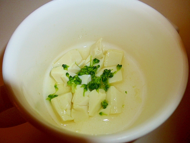 離乳食★ブロッコリーのせ湯豆腐