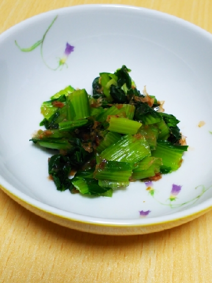 簡単♪おいしかったです(^^)
子どもにも食べやすいように短く切ったけど食べないです～☆
お子さまたち、小松菜は食べてくれますか？