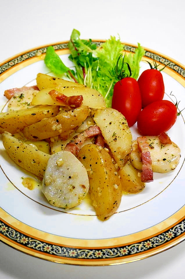 2種類の食感が楽しい!里芋とじゃがいものグリル