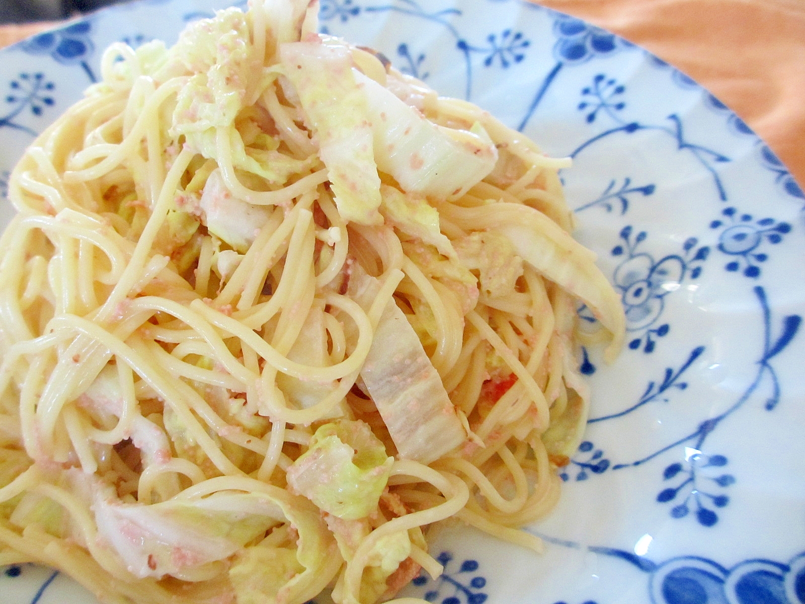 白菜の明太子の和風パスタ