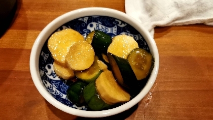 長芋ときゅうりの醤油漬け