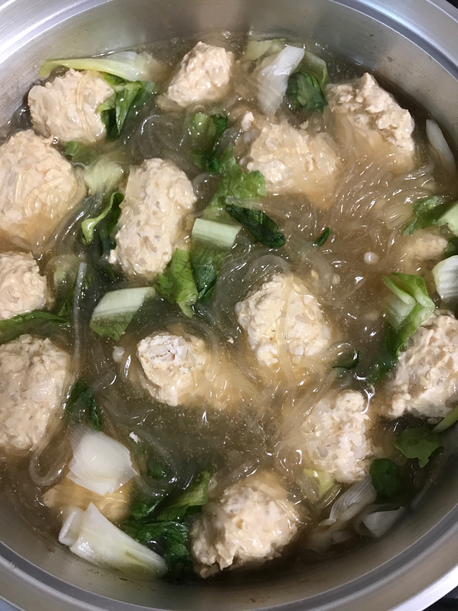 鶏団子と春雨のトロトロ煮込み