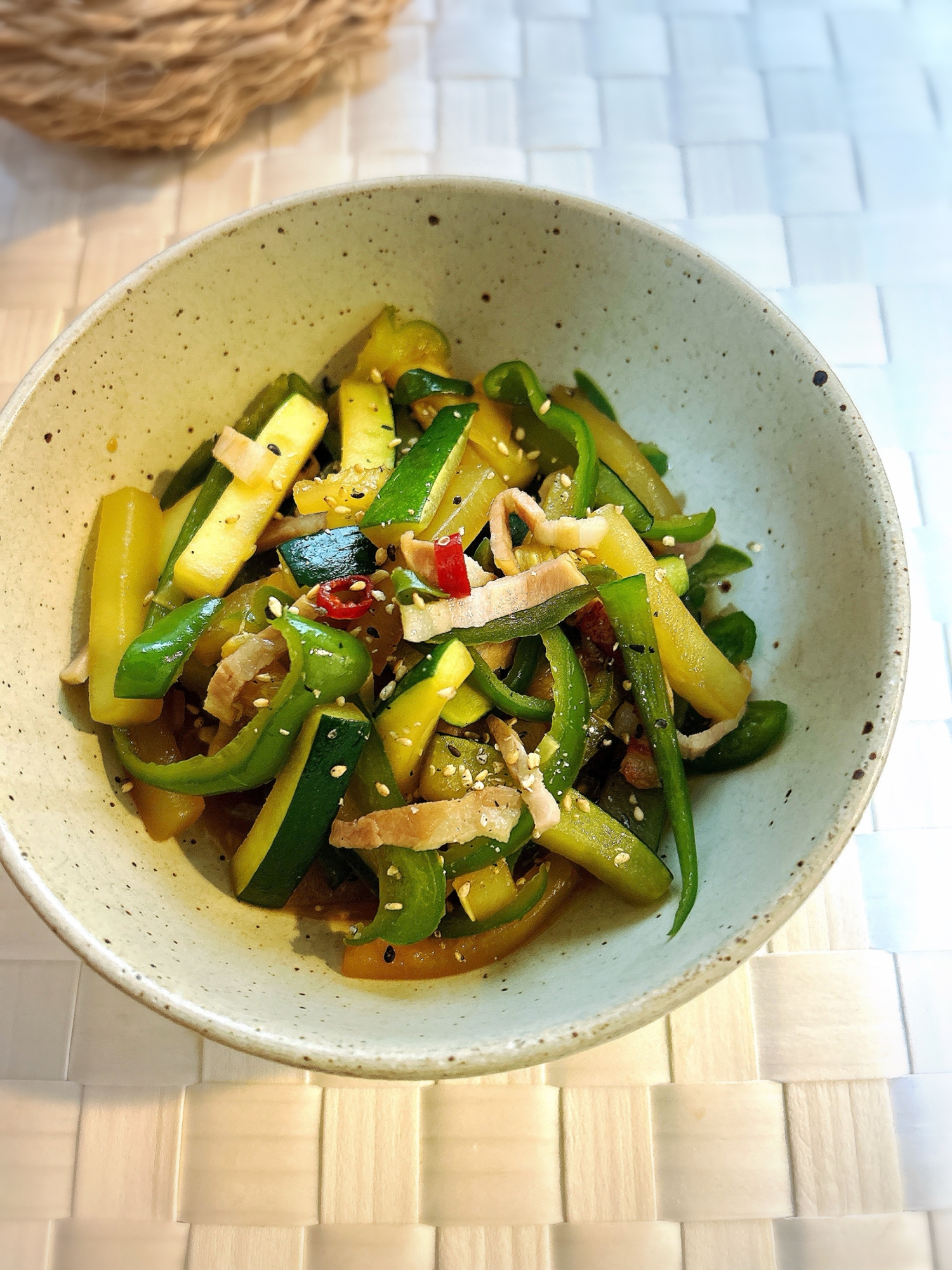 ズッキーニで夏のきんぴら炒め