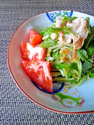 水菜と豚しゃぶのサラダ
